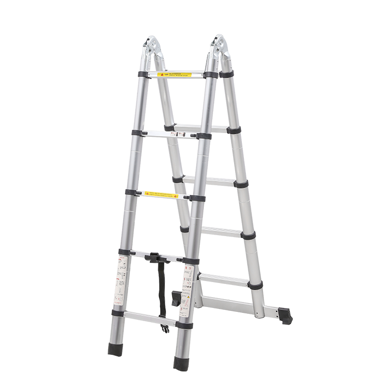 A Frame Aluminum Telescopic Extension Ladder w/Balance Bar