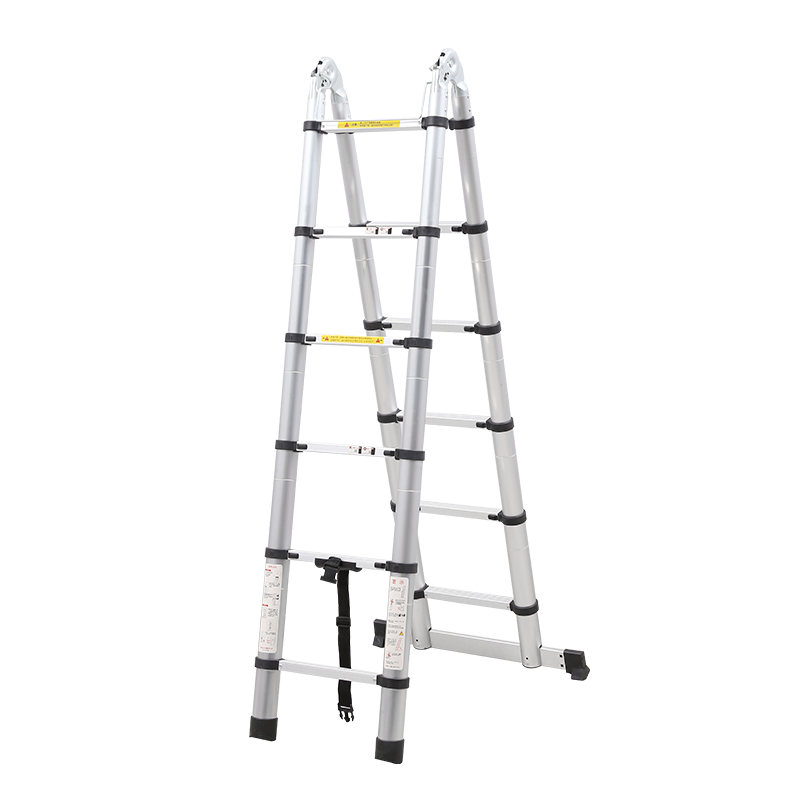 A Frame Aluminum Telescopic Extension Ladder w/Balance Bar