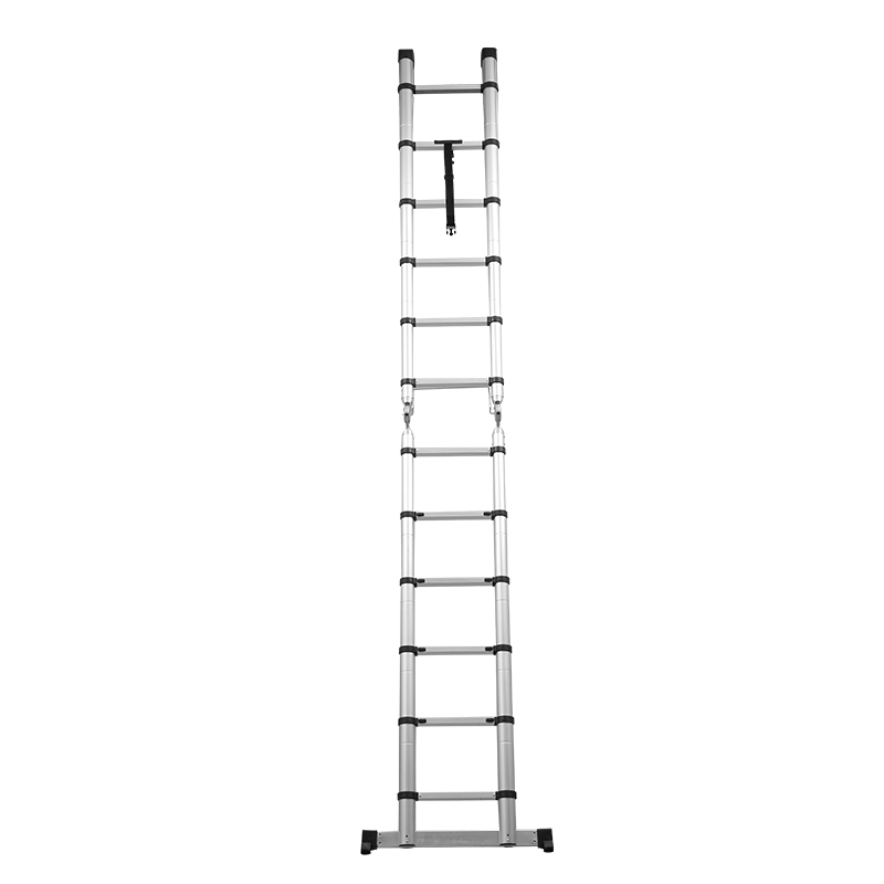 A Frame Aluminum Telescopic Extension Ladder w/Balance Bar