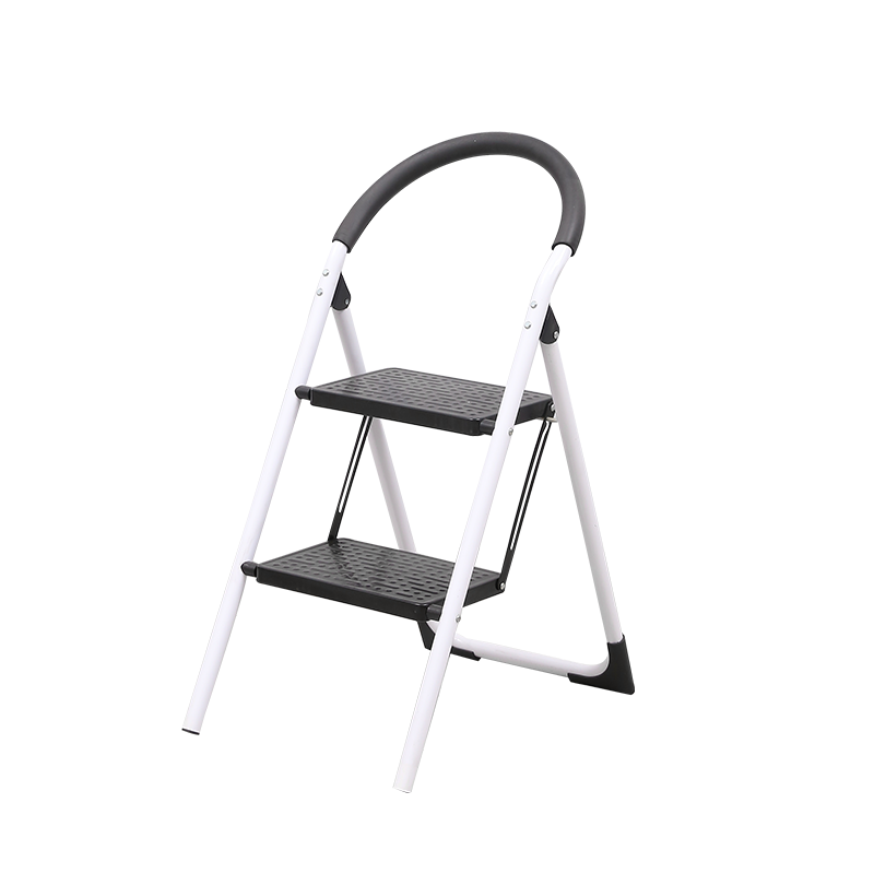 Folding Step Stool Ladder with Wide Anti-Slip Pedal Rubber Handle Feet Steel Ladder